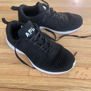 APL Black Knit Women's Athletic Sneakers with White Midsole